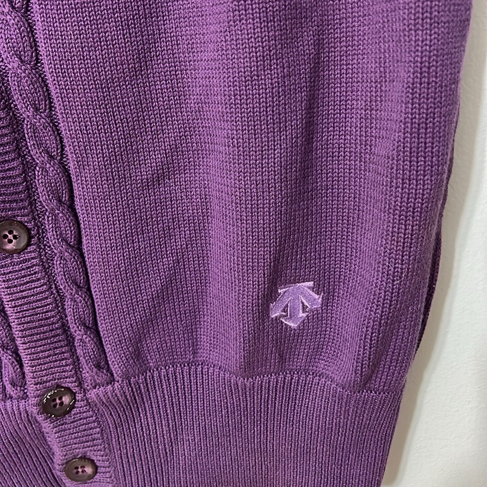 Vtg Descante Purple Cable Knit Women's Golf Sweater Vest Size XL - Picture 3 of 5